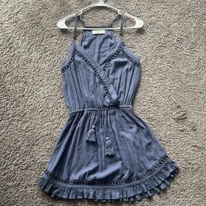 sm blue dress with front clasp